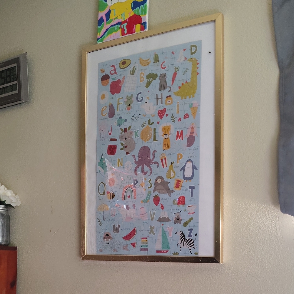 Gold Framed Alphabet Art Print